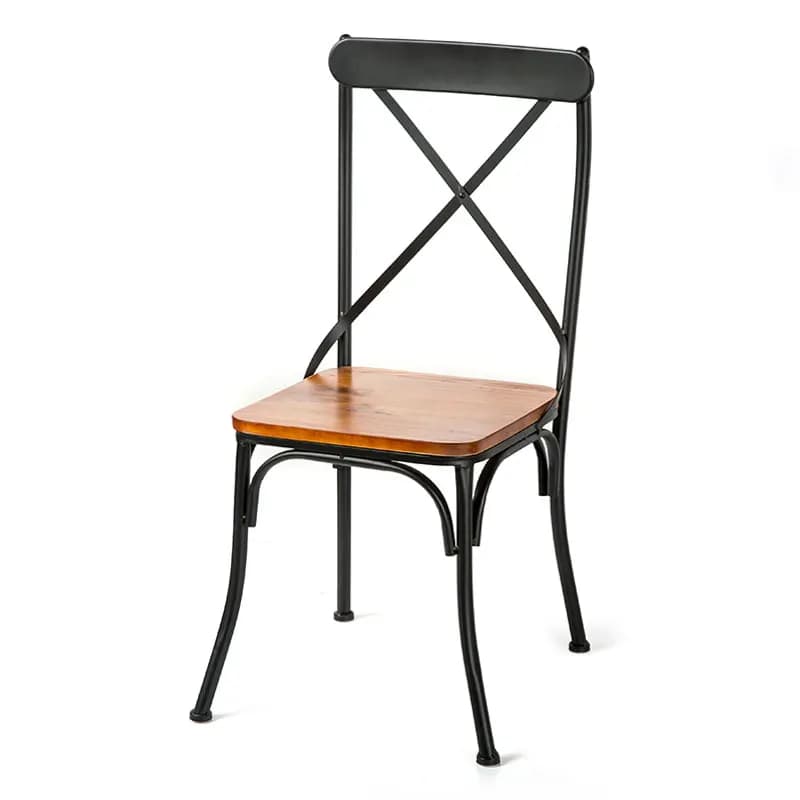 Industrial style Wrought iron solid wood dining Vintage bar Balcony leisure chair Restaurant Home single cafe