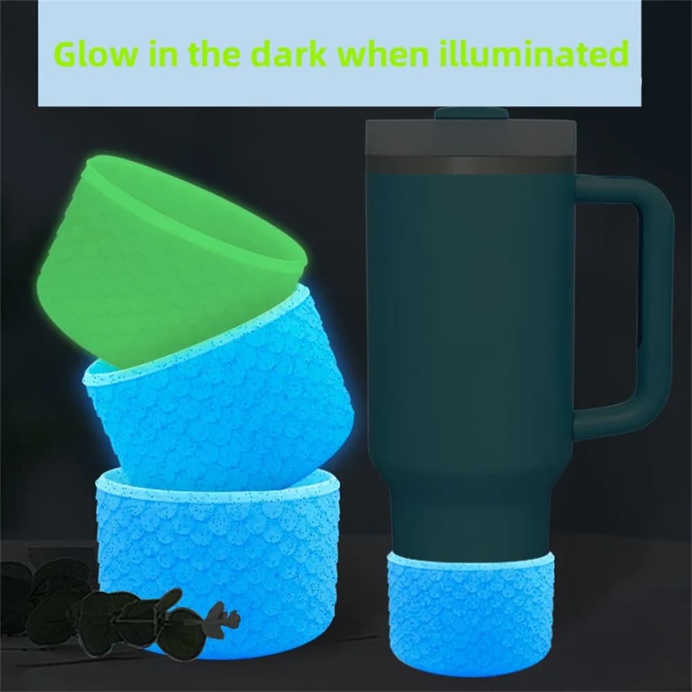 Luminescent Tumbler Sleeve Slip-Resistant Fish Scale Pattern 20oz Cup Cover Stylish For Stanley Tumbler Accessories For Office