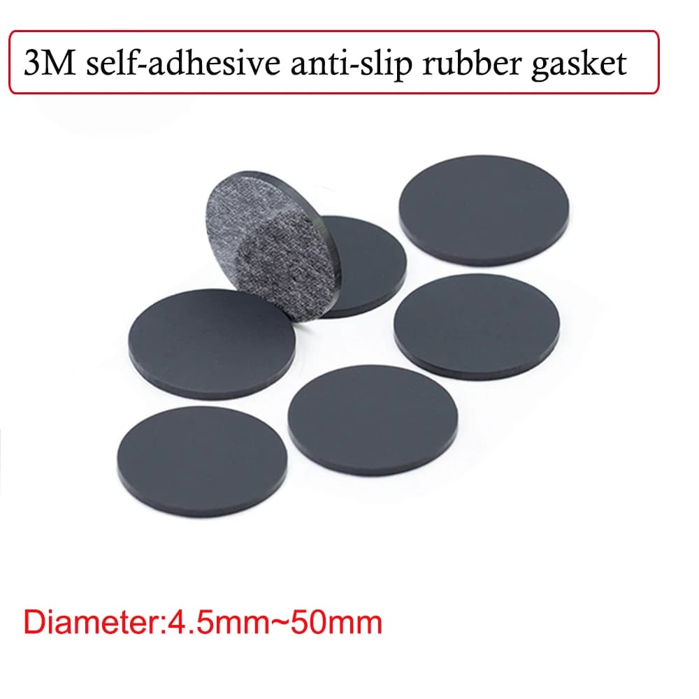 Black Self Adhesive Backing Round Silicone Rubber Anti-slip Pad 4.5~50mm Cabinet Feet Leg Pads Furniture Protectors