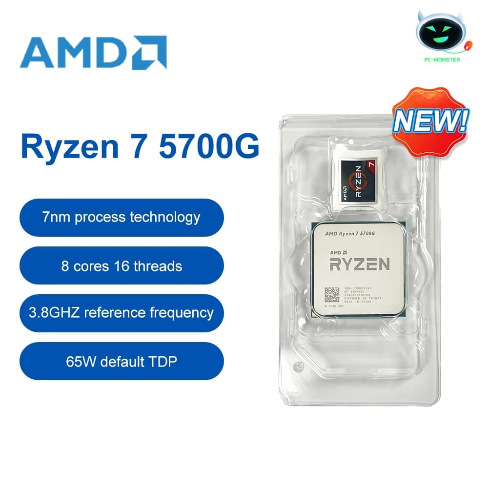 New AMD Ryzen 7 5700G R7 5700G CPU placa de video Desktop Integrated Chips GPU Game Office CPU Socket AM4 Processor процессор