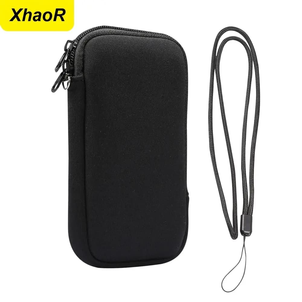 Universal Neoprene Phone Bag For iPhone 15 14 13 Pro Max Samsung Xiaomi Charge Cable Shockproof With Hanging Rope Storage Pouch