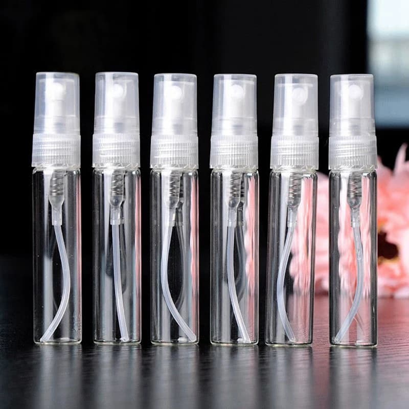 75Pcs Mini 5Ml Glass Refillable Travel Perfume Empty Bottle Atomizer Pump Spray