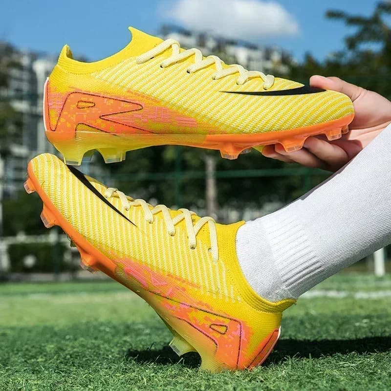 New Men Soccer Shoes Training Boys Outdoor Sport Football Boots Adult  Long Spikes Non Slip Cleats Breathable Match Comfortable