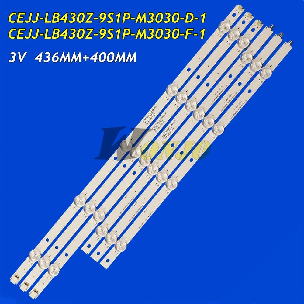 LED TV Backlight Strip for 43S5295 LE43M3776 LE43M3778 LE43M5776 T4376M 43HFF3933/12 43HFF3953/T3 CEJJ-LB430Z-9S1P-M3030-D-1