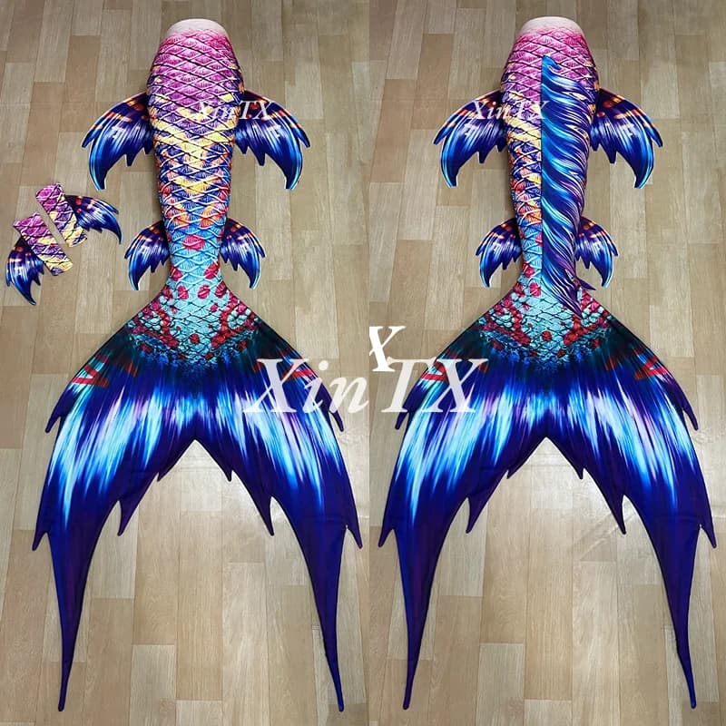 Women Big Mermaid Tail Adult Bikini Swimming Aquarium Show Cosplay Mermaid Race Charming Fish Skirt Polyester Stretch Fabric