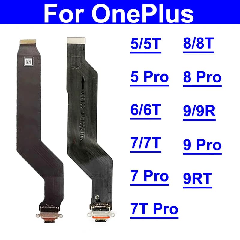 For Oneplus 1+ 5 6 7 8 9 Pro 5T 6T 7T 8T Pro 9R 9RT USB Charging Dock Flex Cable USB Charger Jack USB Port Flex Cale Parts