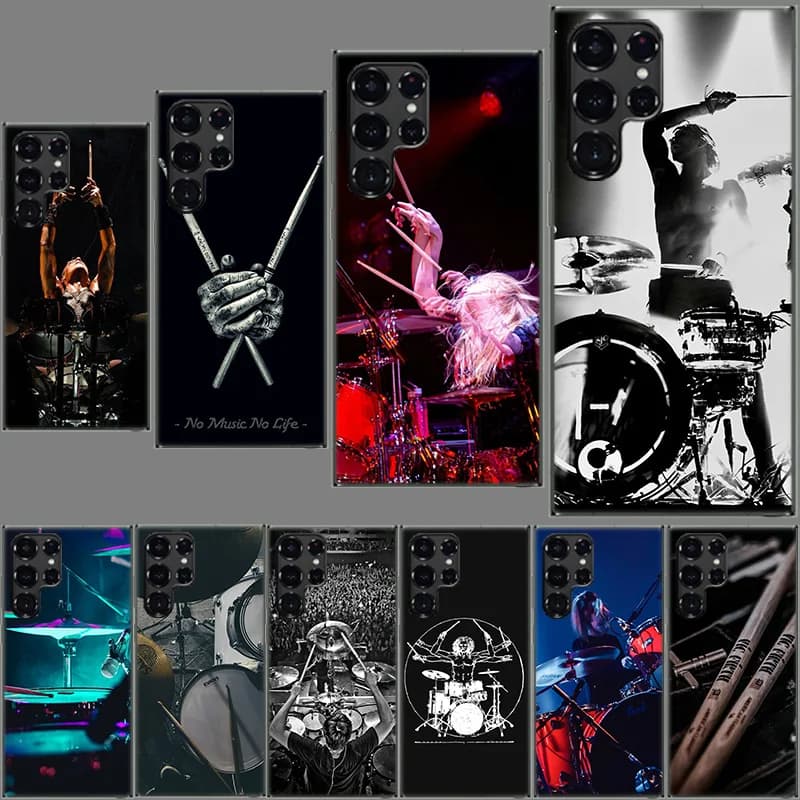 Drum Drummer Music Dj Clear Case for Samsung S24 S23 S21 S20 FE S22 Ultra Galaxy S25 Edge S9 Plus TPU Capa Phone Case Cover Shel