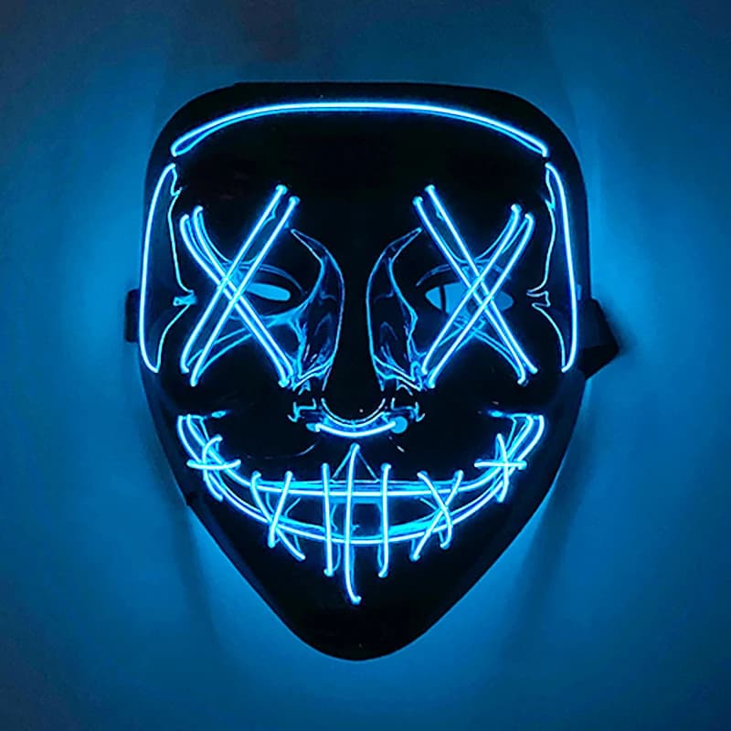 Wireless Scary Glowing Mask LED Luminous Purge Mask Carnival Horror Neon Light Up Cosplay Party Mask Festival Costume Supplies