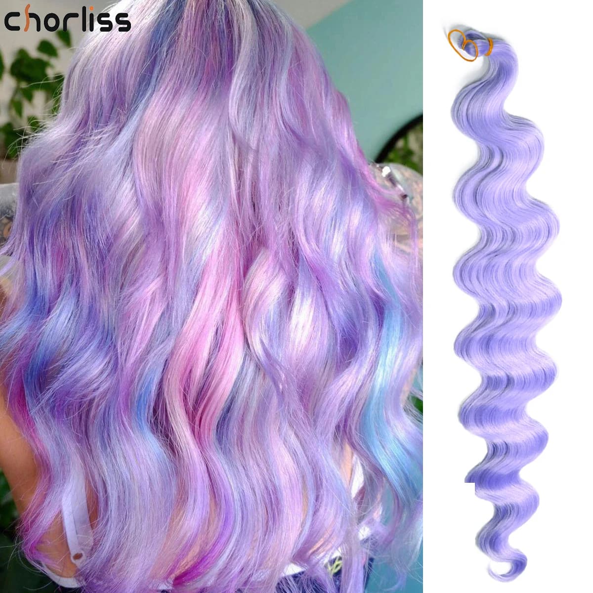 Ocean Wave Braiding Hair Extensions Crochet Braids Synthetic Hair Body Wave Crochet Hair Ombre 24Inch Water Wave Braid For Women