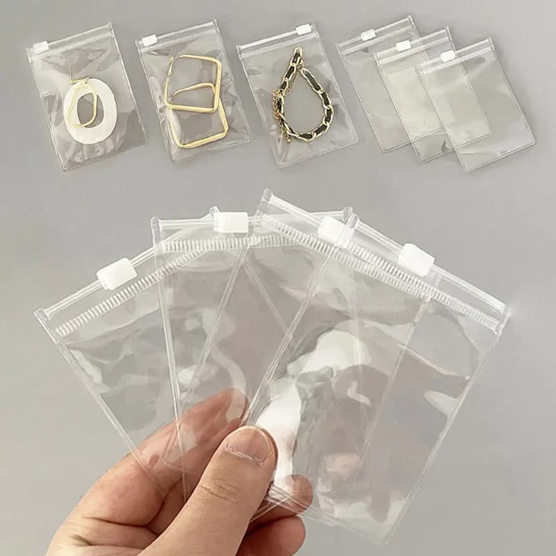 10pcs/lot Transparent Plastic Zip Lock Bags Reclosable Anti Oxidation Pouches for Jewelry Storage Bag Earring Bracelet Package