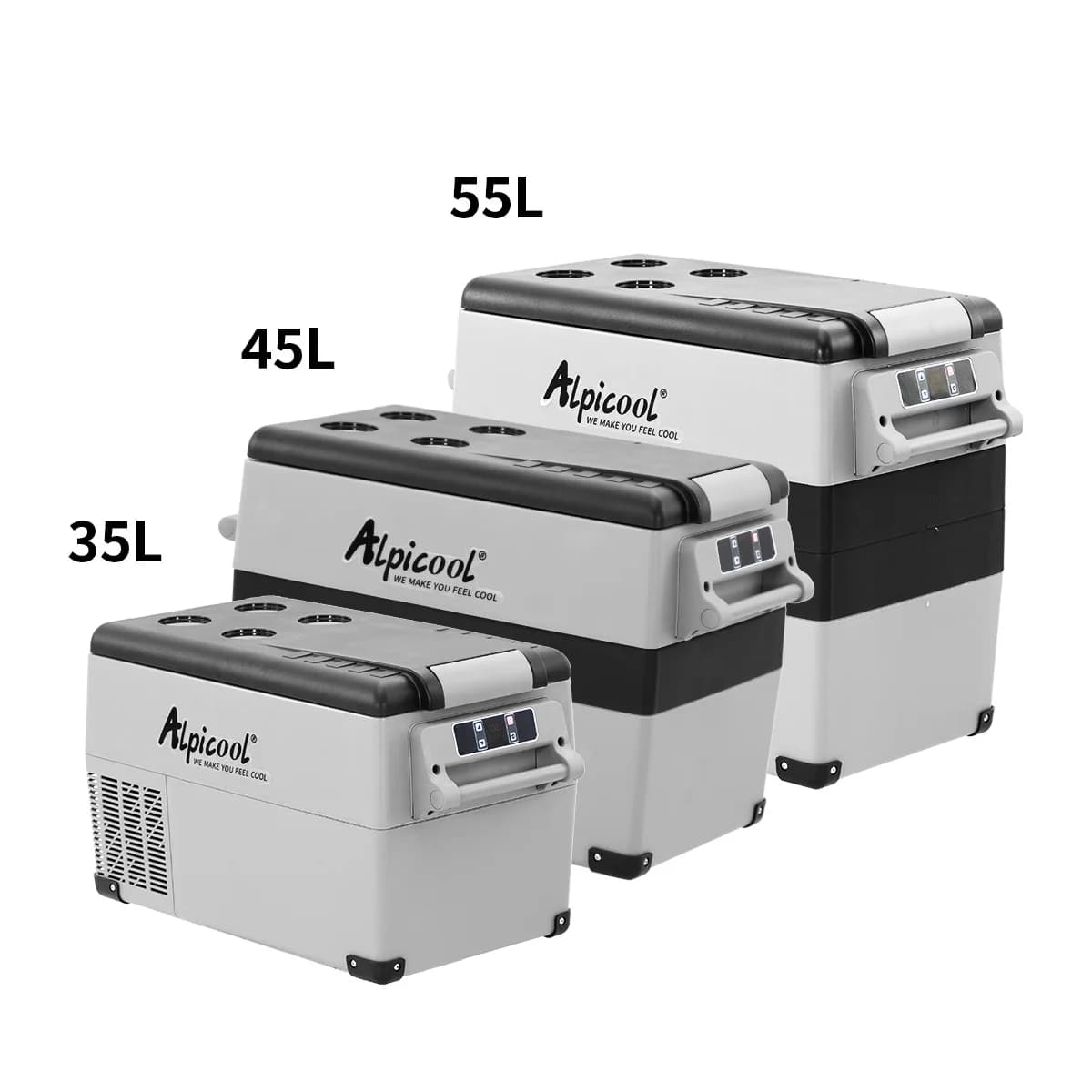 CF45 45L Dual-zone Portable Camping Electric Cooler Box 12V/24V DC Compressor Freezer Fridge Car Refrigeratorsl