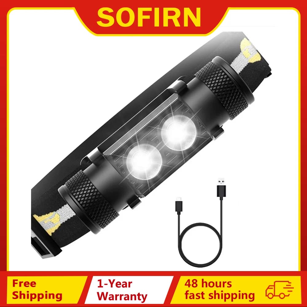 H25S LED Headlamp 18650 Battery Powerful Headlight 1200 Lumens SST40 USB Rechargeable lamp