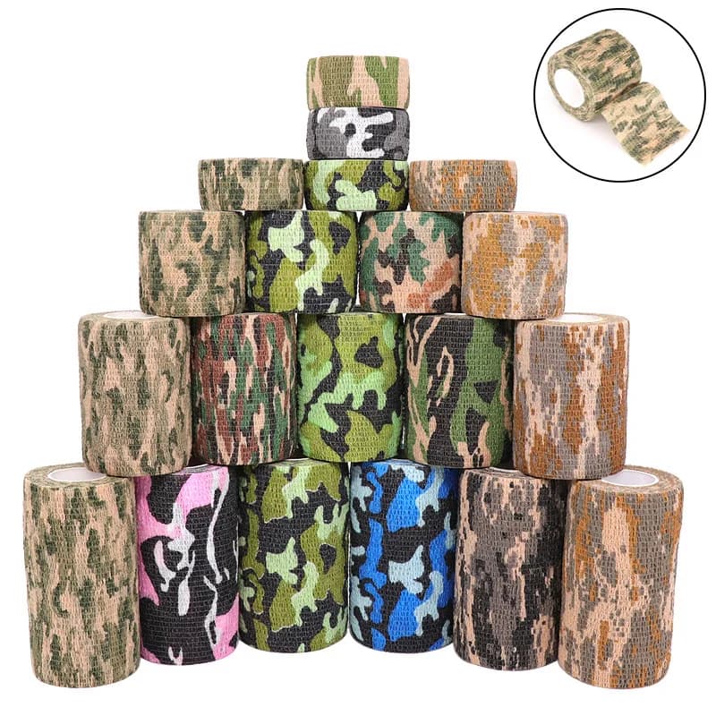 4.8m Hunt Disguise Elastoplast Camouflage Elastic Wrap Tape Self Adhesive Sports Protector Ankle Knee Finger Arm Bandage