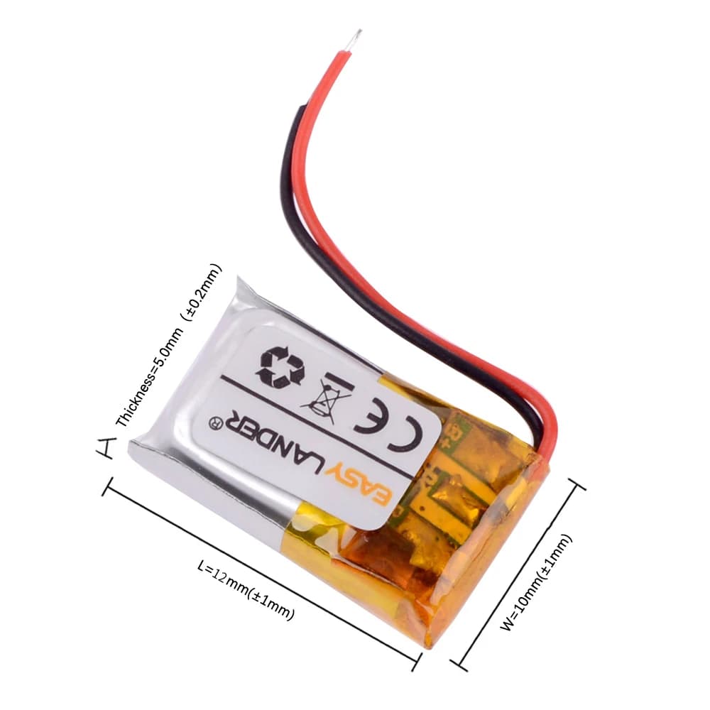 501012 3.7V 50mah Lithium Polymer Rechargeable Battery For GPS Toy bluetooth headphone speaker recorder Lipo cells Redmi Buds 4