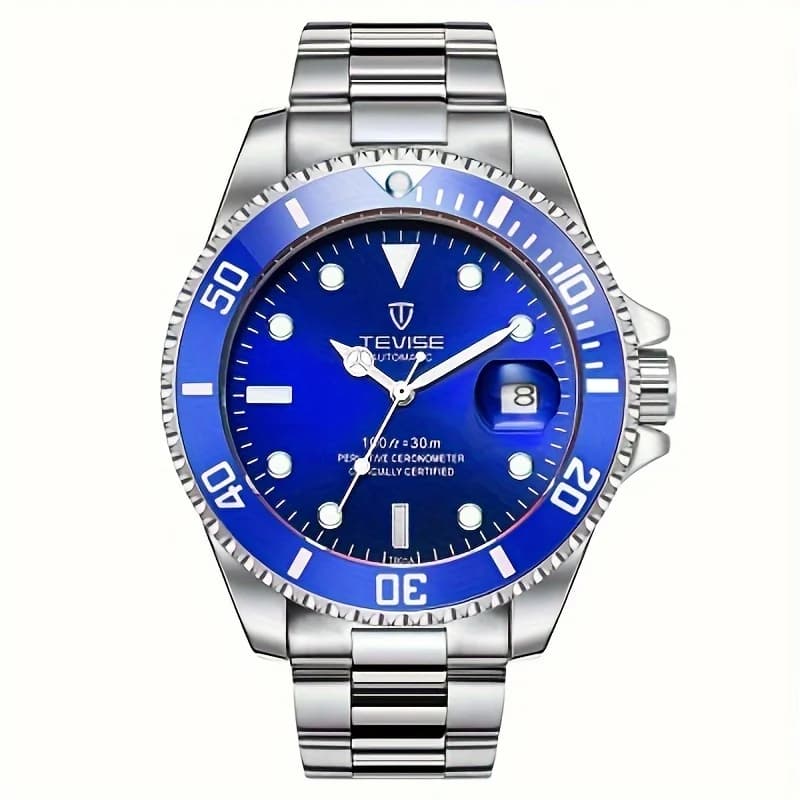 TEVISE New Men Mechanical Wristwatch Luxury Business Leisure Stainless Steel Watch Various Colors Diving Watch