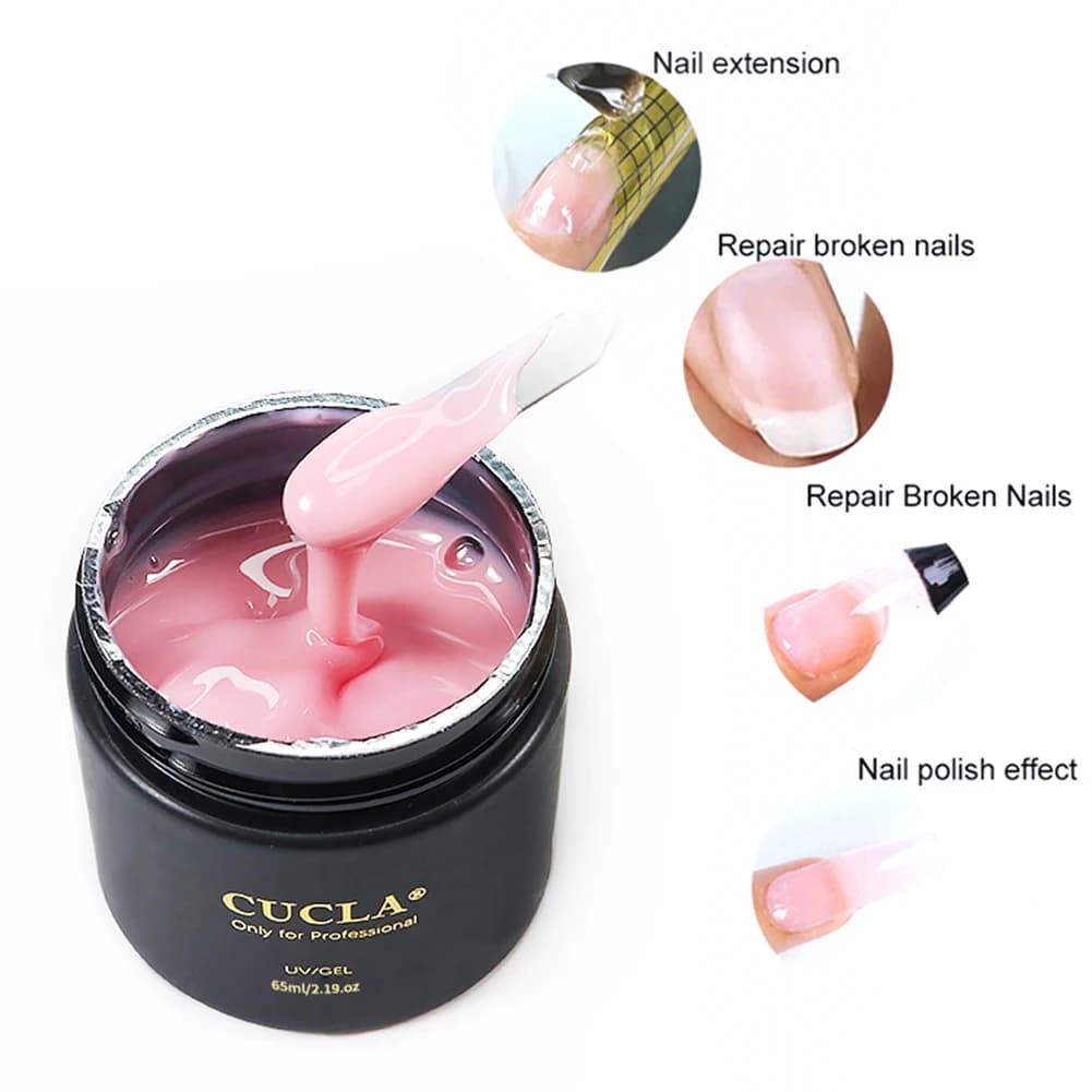 Quick Building Gel 65ml Nail Extension Gel Nail Model Phototherapy Gel UV Glue Crystal Nail Jelly Gel  Nail Art Prolong Form 