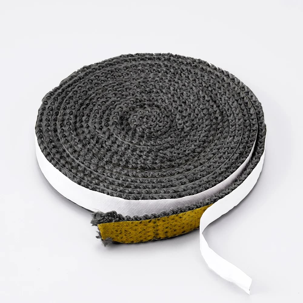 2m/3m Black Flat Stoves Rope Self-Adhesive Fiberglass Fireplace Chimney Door Sealing Cord Replacement Gasket Tape 10mm/15mm
