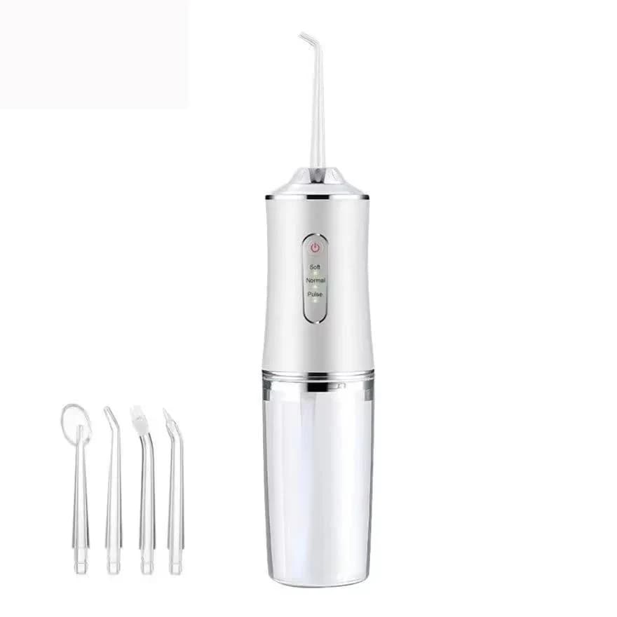 Oral Irrigator Portable Dental Water Flosser USB Rechargeable Water Jet Floss Tooth Pick 4 Jet Tip 220ml 3 Modes IPX7 1400rpm