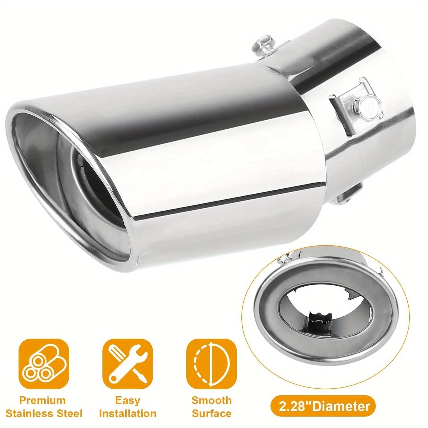 Automotive Rear Exhaust Tail Muffler Tip Stainless Steel Tail Muffler Universal Exhaust Tailpipe For Most Cars