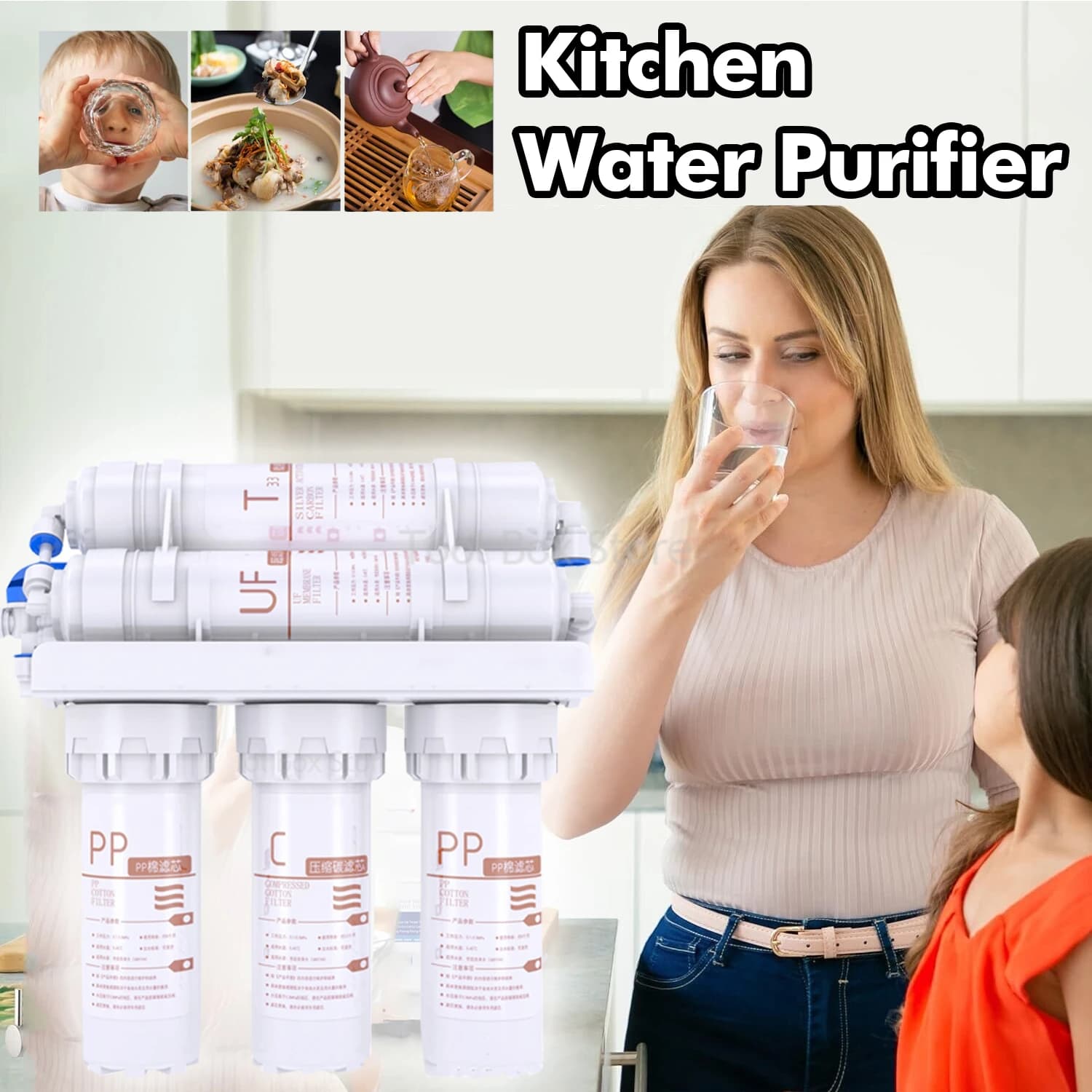 5 Stage Water Filter Purifier Household Direct Drinking Kitchen Tap Water Filteration System for Home Water Filtration