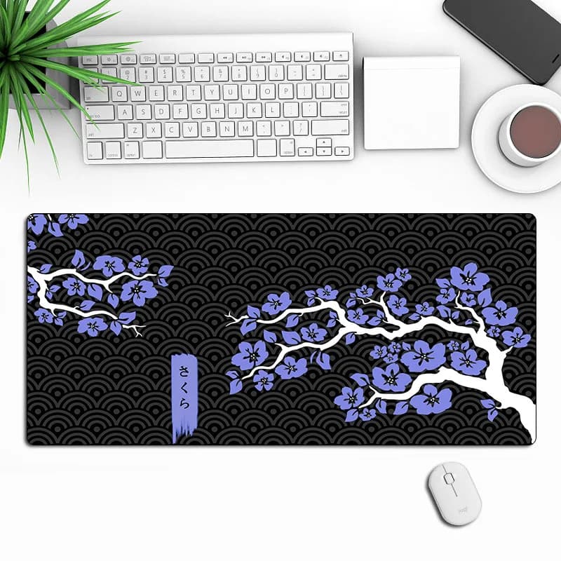 Mouse Pad Sakura Large Gamer Mousepad Purple Cherry Blossom Keyboard Mat XXXL Mouse Mat Pc Accessories Rubber Desk Mat 90x40