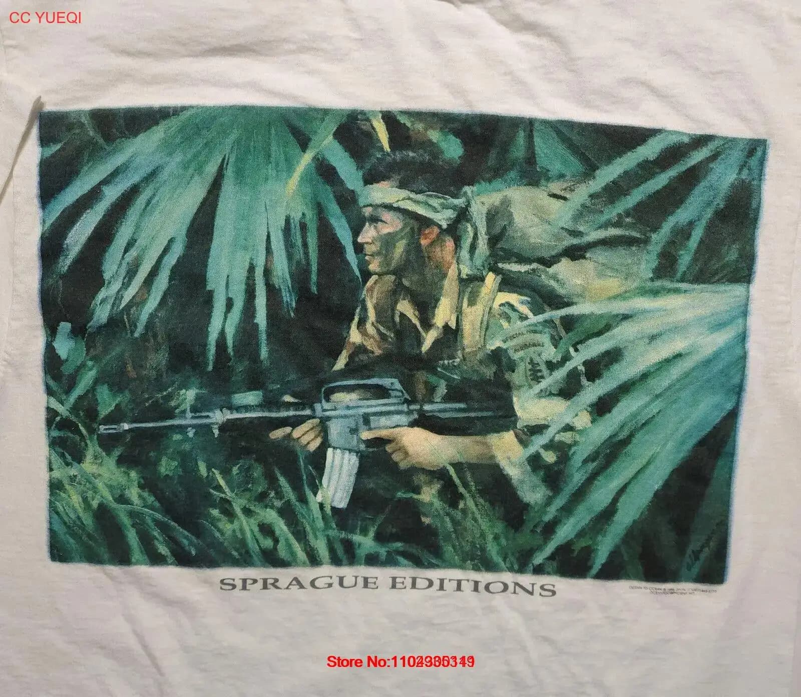 Vintage 1996 Ocean to Ocean Sprague Editions Art Army Made in USA Medium Shirt