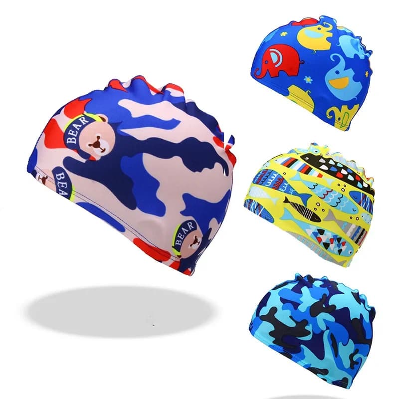 Children Cartoon Swimming Caps Animal Dinosaur Print Boys Girls Swimming Hat Pool Equipment Kids Swimming Accessories