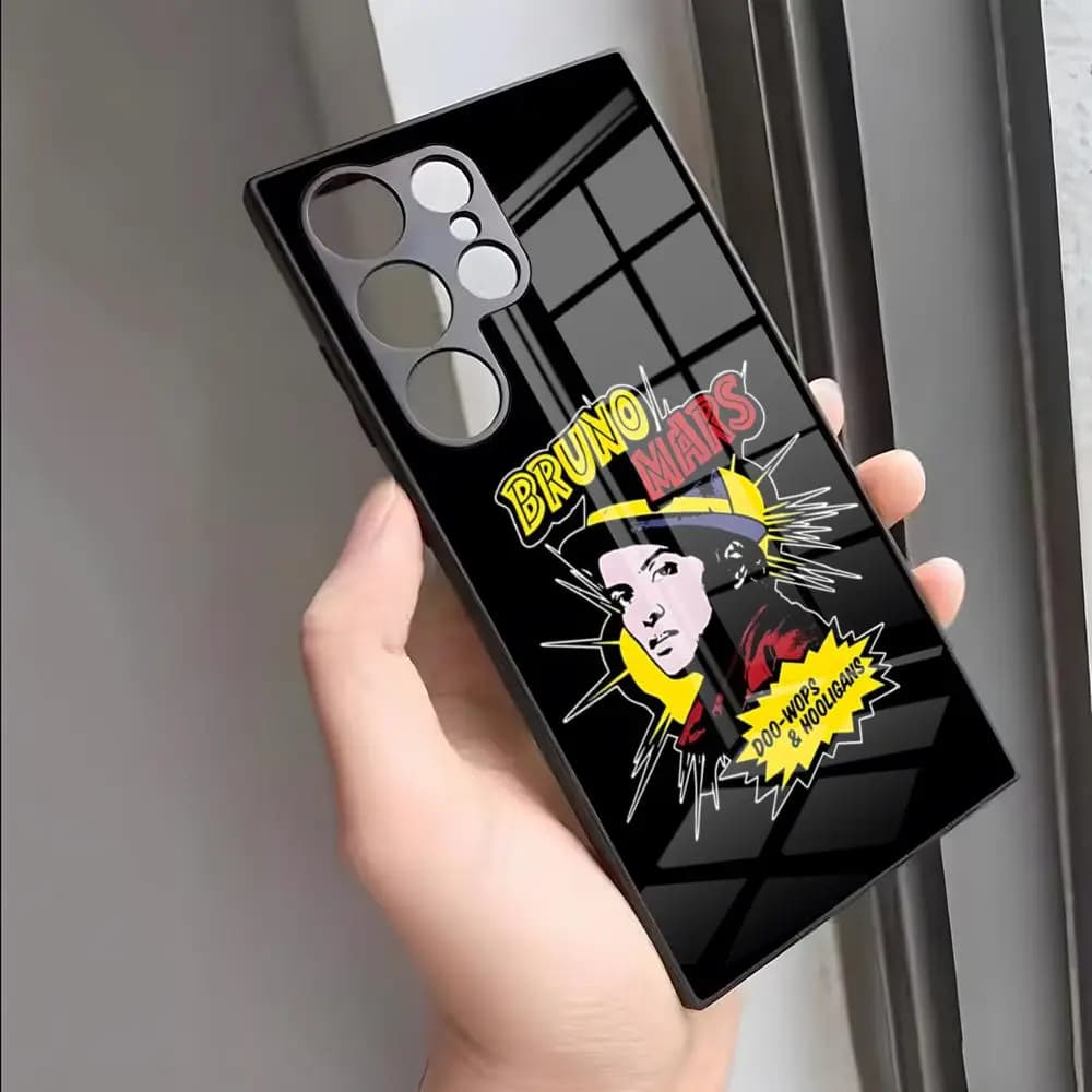 Singer Bruno Mars Phone Case for Samsung S24 Ultra S23 S22 S20 Fe S21 Plus Galaxy A54 A34 A24 A53 M54 Note 20 Glass Cover