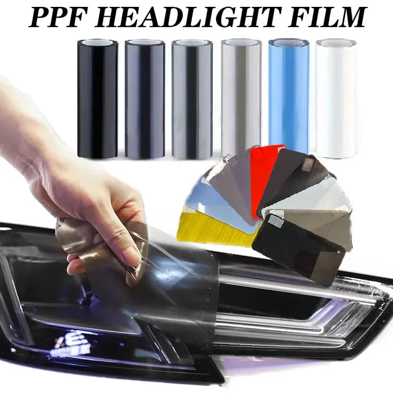 Car Headlight & Taillight & Fog Light Lamp wrap Film Smoke Black TPH PU PPF Protective Film For Car Styling Motorcycle Decorate