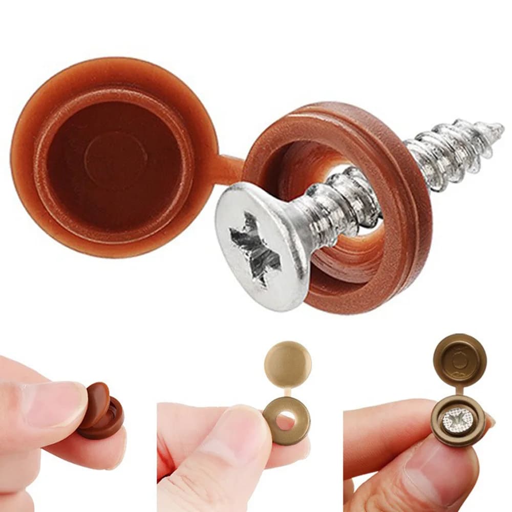 50PCS Practical Hinged Plastic Screw Fold Snap Protective Cap - Button Nuts Cover for Bolts, Protect Furniture Exterior, Decor