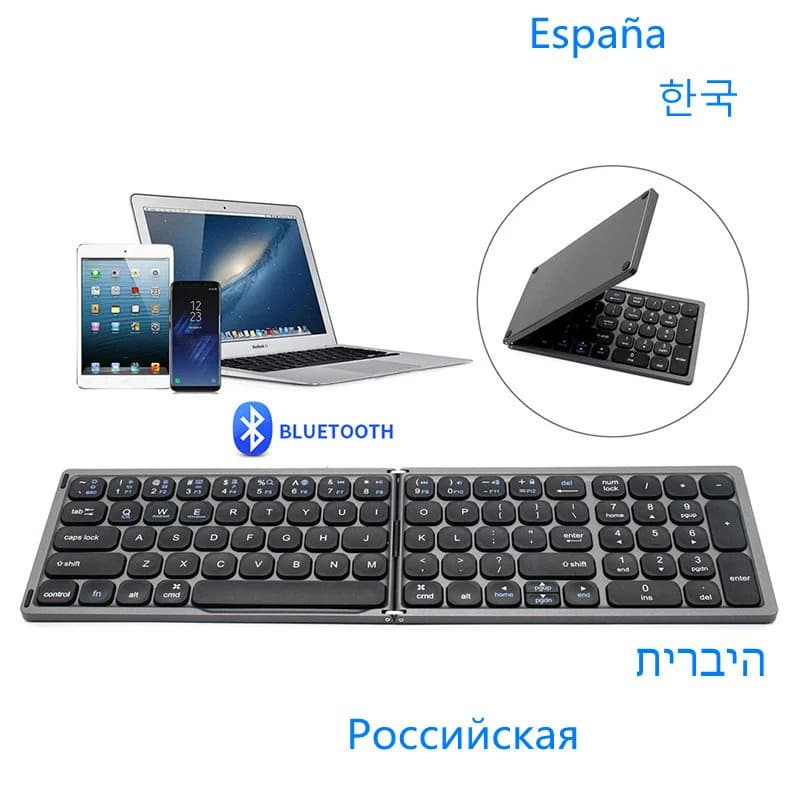 BOW Foldable Bluetooth Mobile Phone Keyboard Portable Wireless Keyboard Rechargeable Folding Keyboard for Smartphone