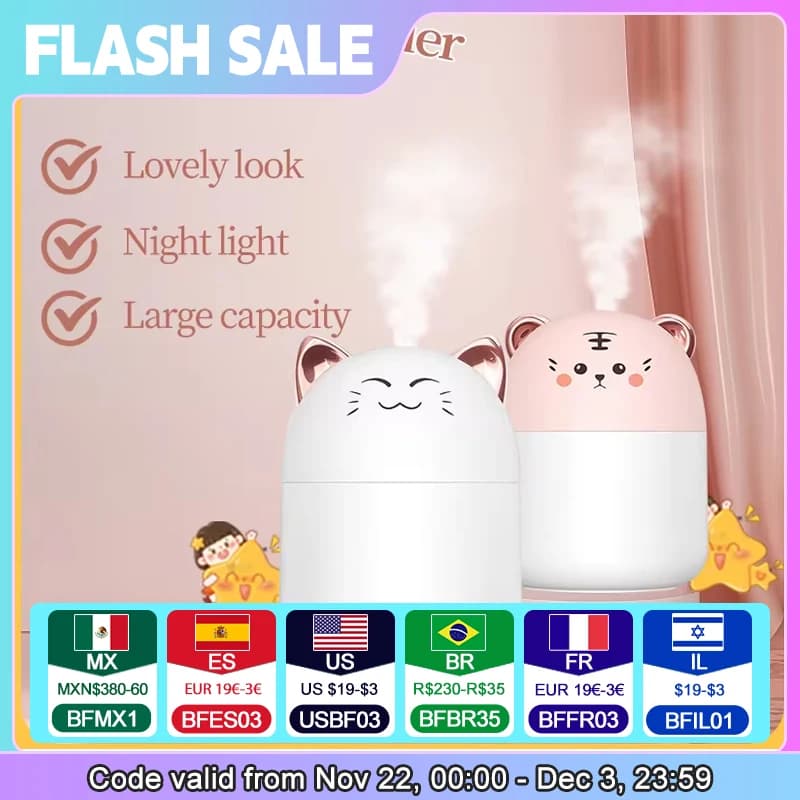 Cute Pet Humidifier Mini Office Desktop Air Conditioning Room Air Humidification Usb Small Household Heavy Fog Spray