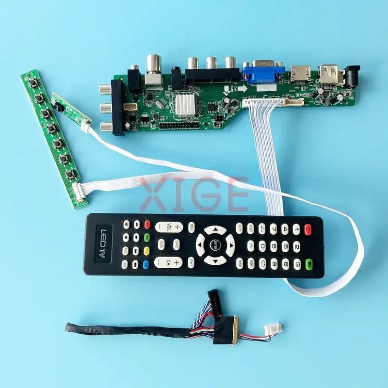 For CLAA101NB01 N101L6 N101LGE Driver Controller Board Kit USB+DHMI+VGA+2AV Matrix 1024x600 DVB Digital Signal 40-Pin LVDS 10.1"