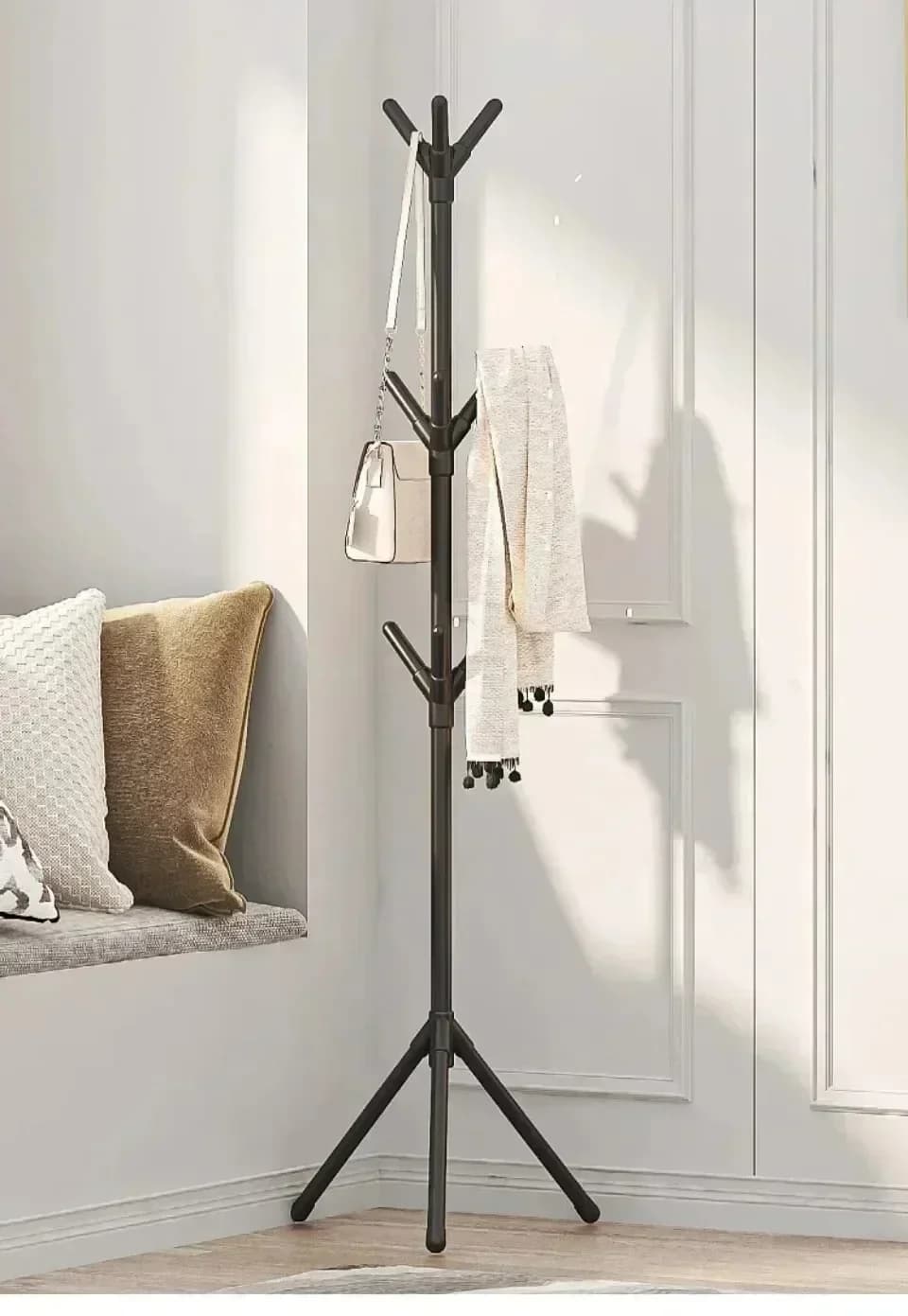 Mobile Floor Standing Multi Hook Clothes Rack Tree Branch Shape Coat Hanger For Home Living Room Clothing Storage Organizer