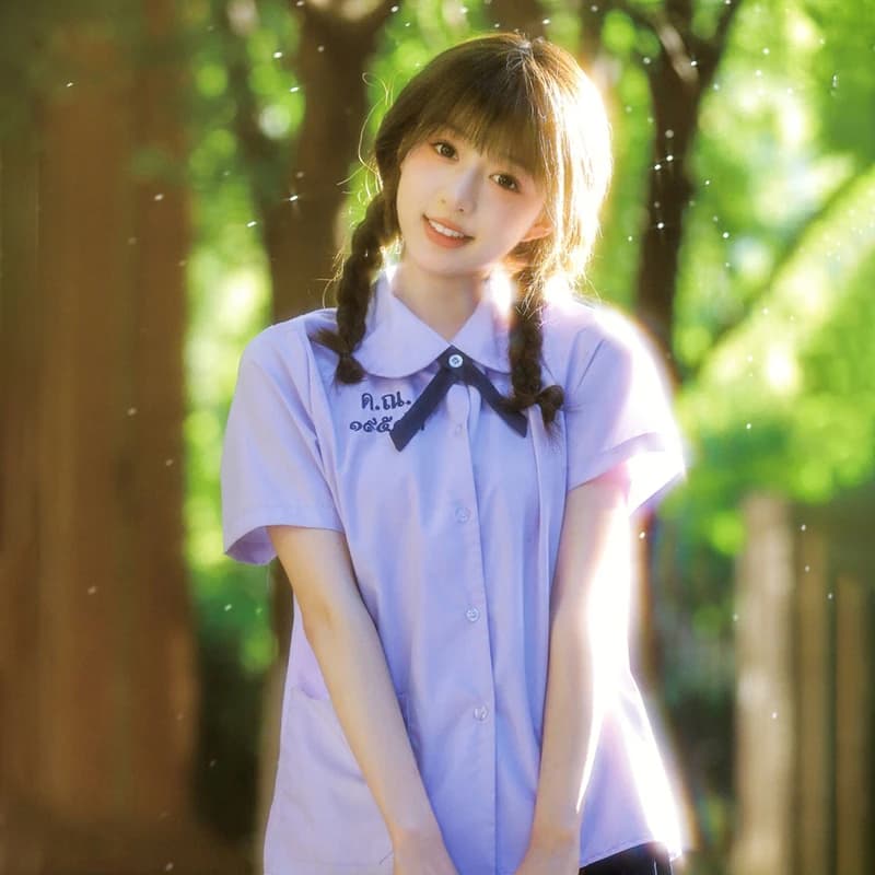 Thailand Sailor Suits Student JK Uniform Cosplay Costume School Girl Shirt Pleated Skirt Set School Clothes Thai College Outfit