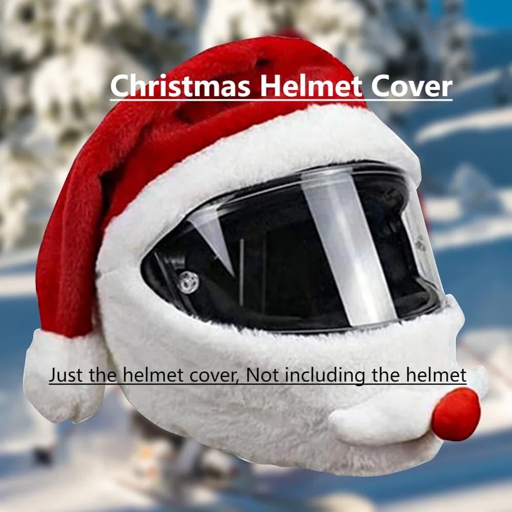 Christmas Helmet Cover Elastic Motorcycle Santa Claus Funny Cover Plush Personalized Helmets Motorcycle Accessoories Decor Gift
