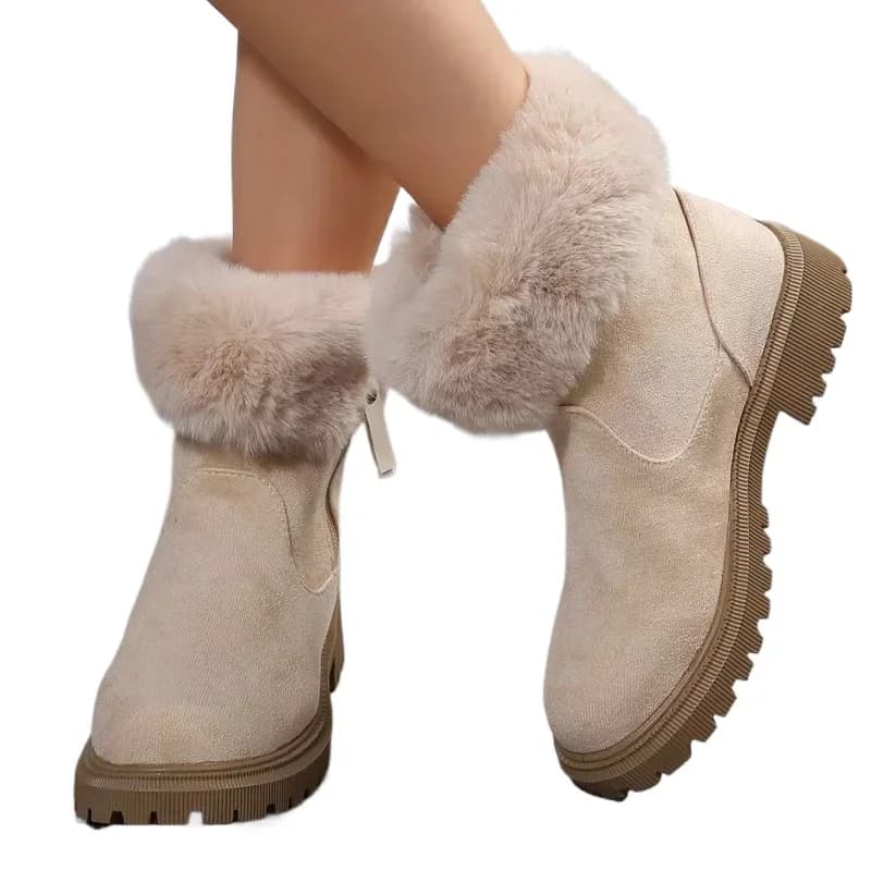 Plus Size Snow Boots For Women Autumn&Winter British Style Short Boots Square Heel Vintage Ankle Boots Women Shoes