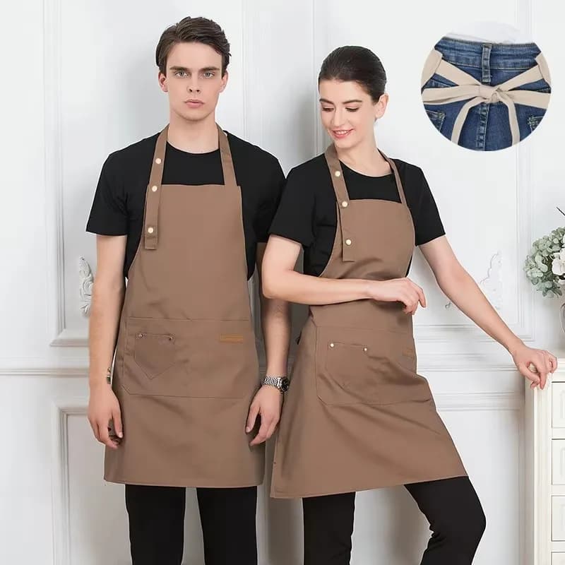 New Fashion Kitchen Aprons for Woman Men Chef Work Apron for Grill Restaurant Bar Shop Cafes Beauty Nails Studios Uniform
