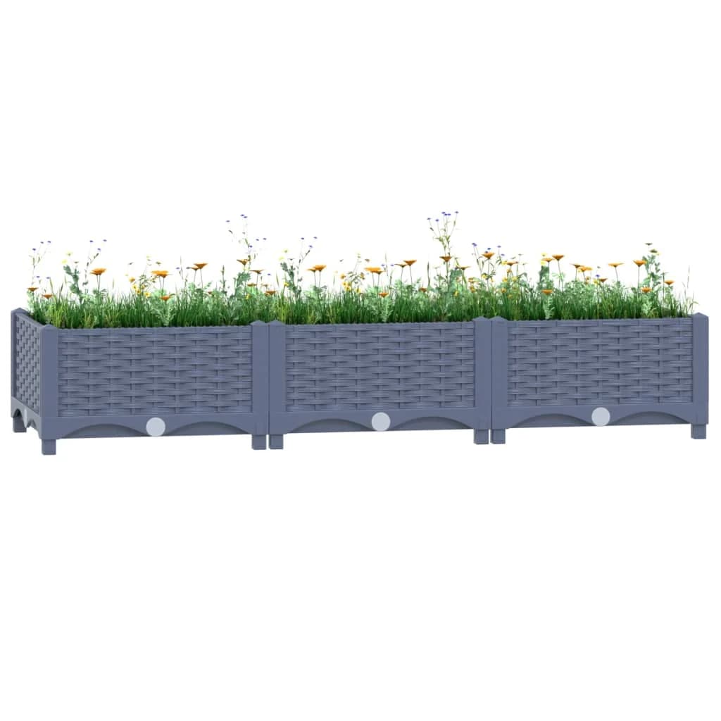 vidaXL Raised Bed 47.2"x15.7"x9.1" Polypropylene Flower pots/planting accessories/plant container accessories