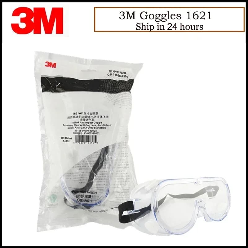 3M 1621 Dust Chemical Goggles Working Safety Glasses Anti-acid Safety Glasses Anti-wind G82302