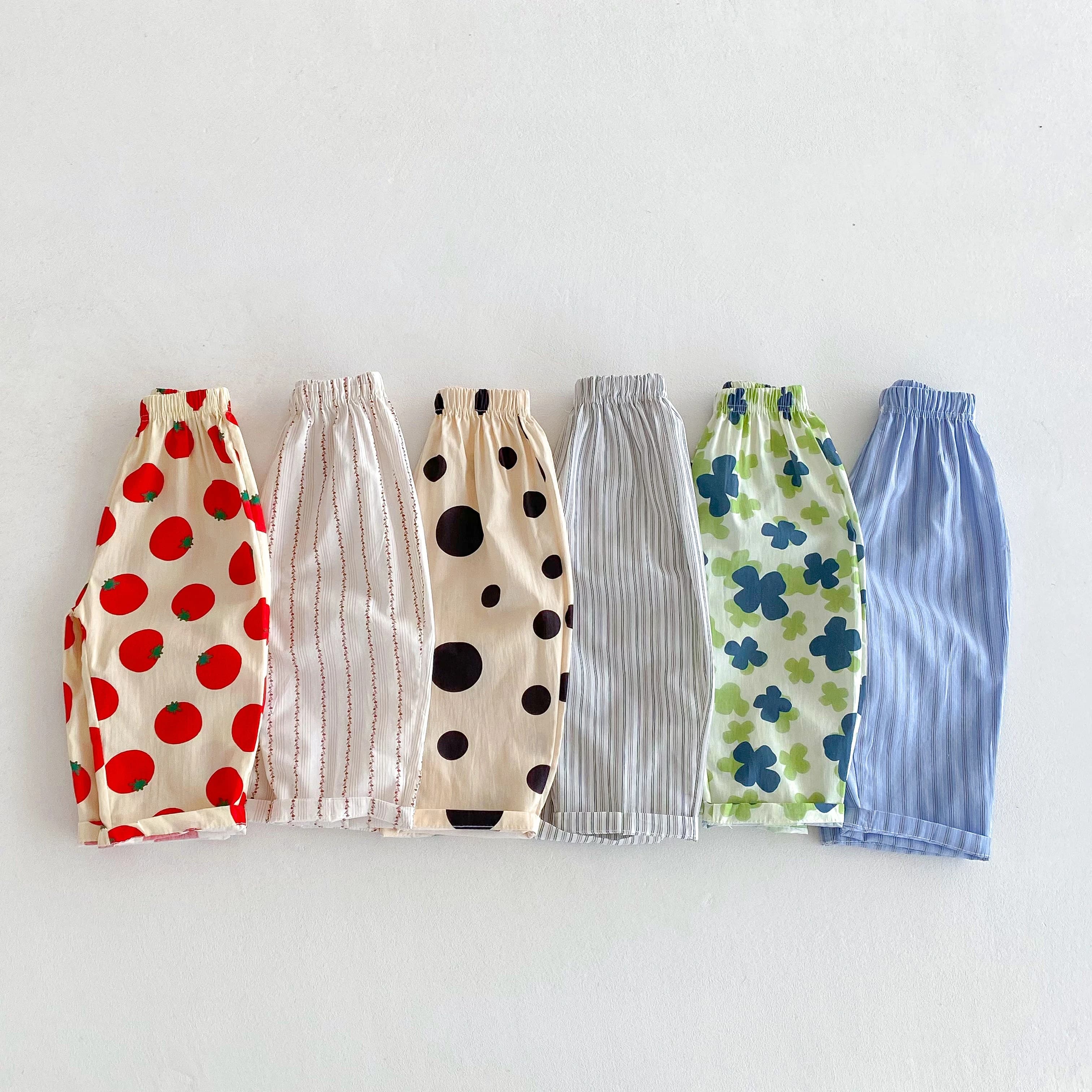 1-6 Age Children's Wear Summer Pants Thin Loose Printed Pattern Girl And Boy Casual Trousers Kids Clothing Fashion Harem Pants