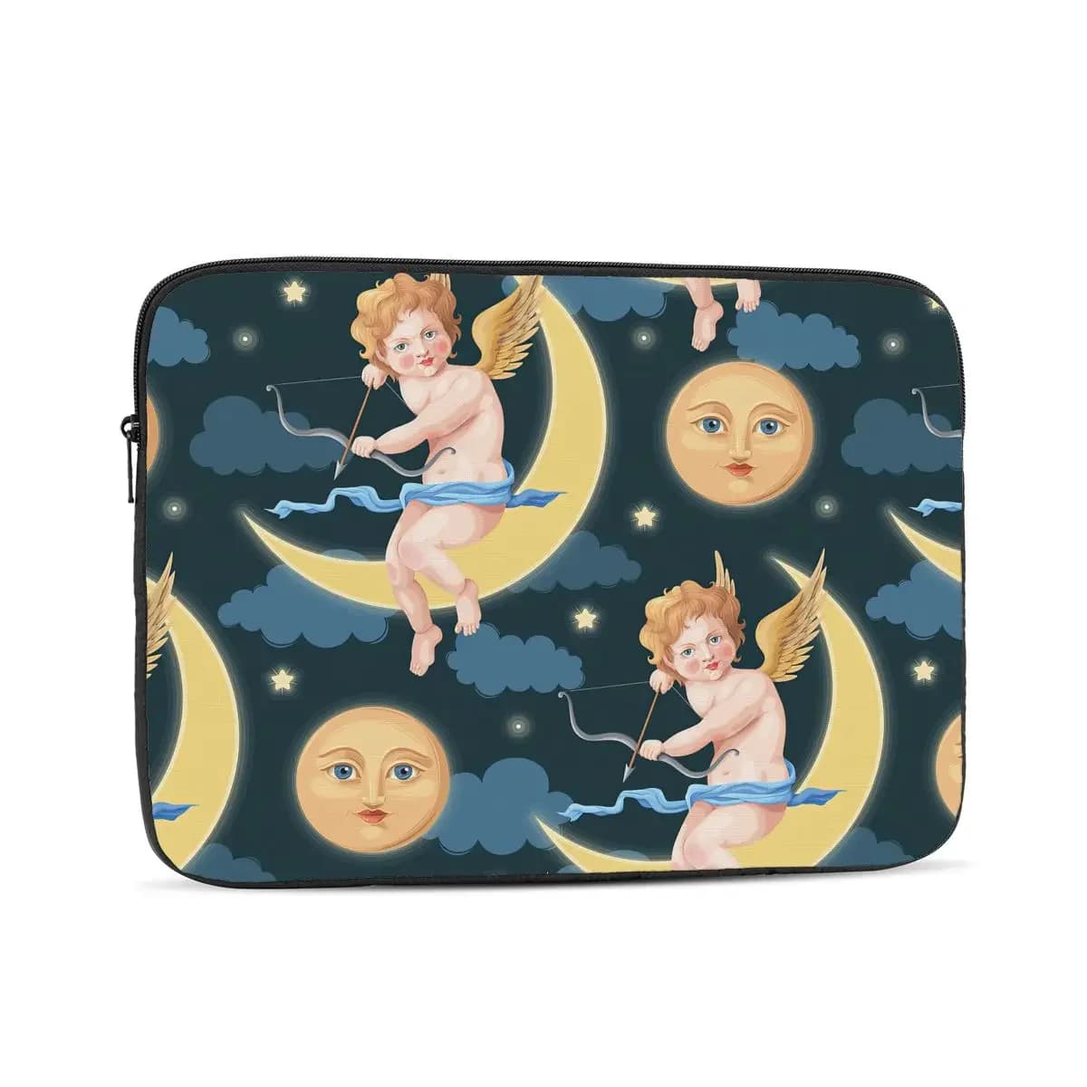 Valentines Day Seamless Pattern With Cupid And Moon Computer ipad Laptop Cover Case Laptop Sleeve Bag Portable Cover