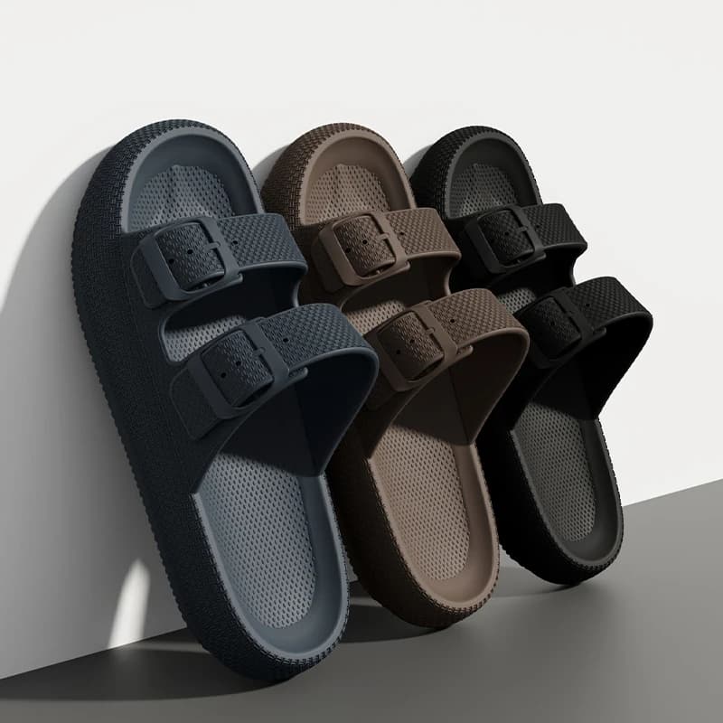 2025 New Men's Outdoor Fashion Thick Sole Sandals - Non-Slip Shower Slippers for Bathroom, Lightweight Comfortable House Slipper