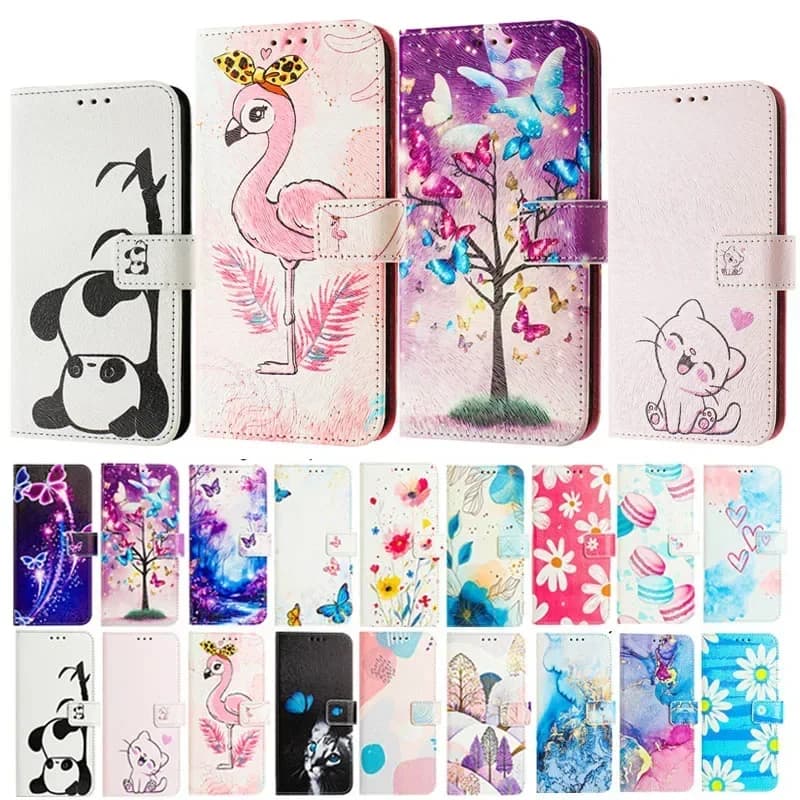 Etui for Xiaomi Poco X6 Neo M6 Pro Flip Funda POCO F6 X3 NFC F5 X5 Pro Fashion Painted Pattern Leather Wallet Protect Case Women