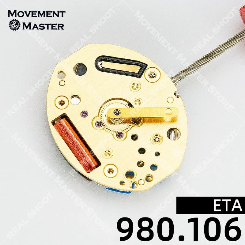 Brand New Original ETA 980.106 Quartz Movement  3 Hands 980106 Electronic Movement Replacement ETA Movement with Winding Stem