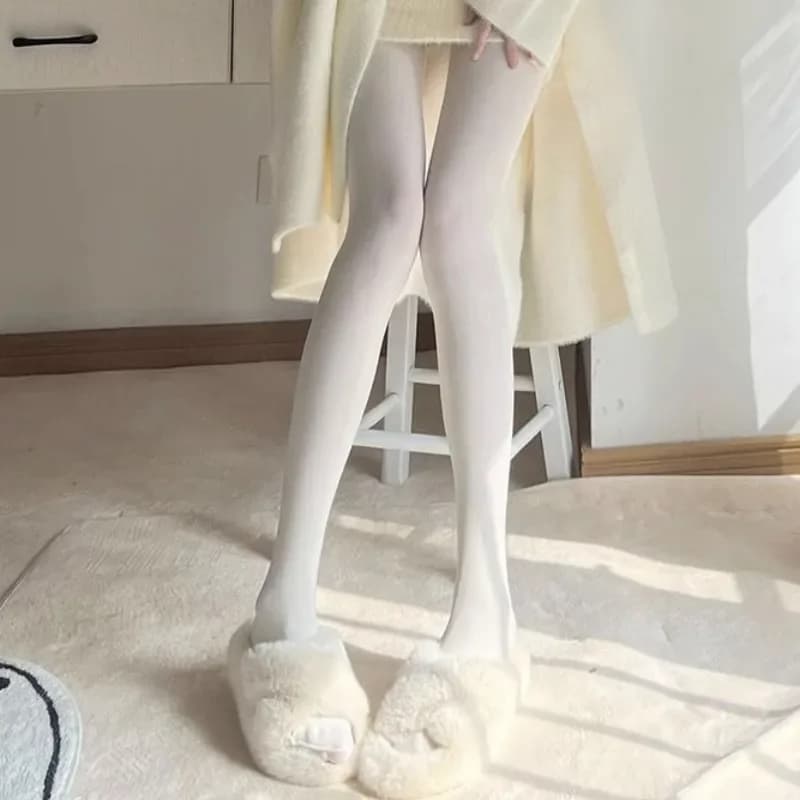 Gentle Milky White Silk Stockings Pure Desire Style Female Dance Tights Japanese Loli Student JK Cosplay Thin Bottomed Pantyhose