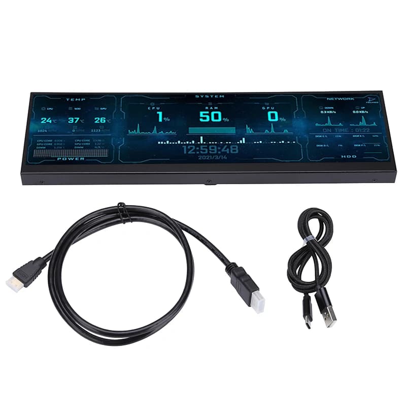 New 14 Inch 3840*1100 IPS Screen Display Temperature Control Dynamic Monitor Desktop For AIDA64 Computer