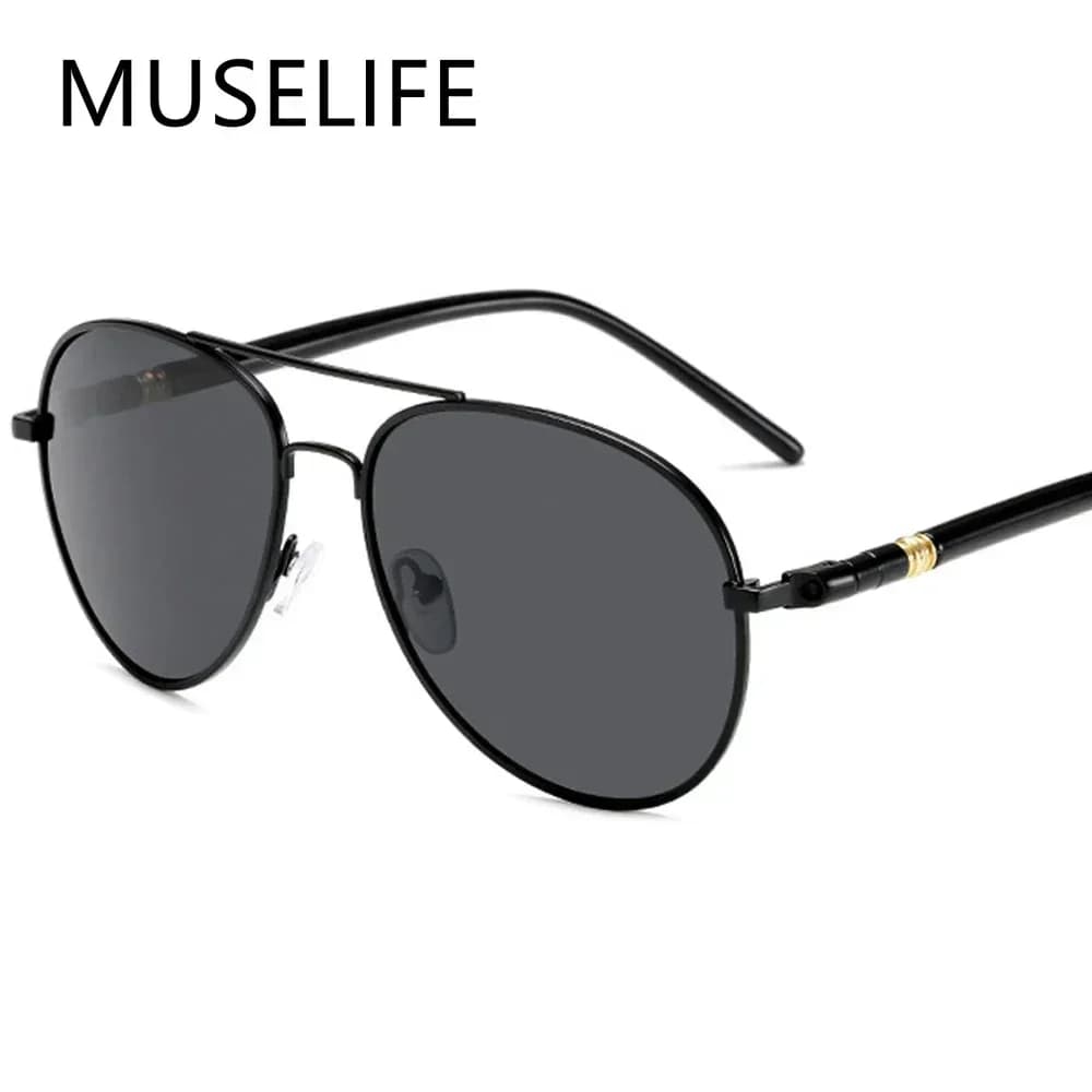 Luxury Men's Polarized Sunglasses Driving Sun Glasses For Men Women Brand Designer Male Vintage Black Pilot Sunglasses UV400