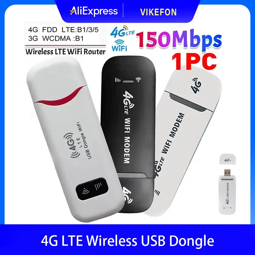 4G LTE Wireless USB Dongle Mobile Broadband 150Mbps Modem Stick 4G Sim Card Wireless Router Home Office Wireless WiFi Adapter