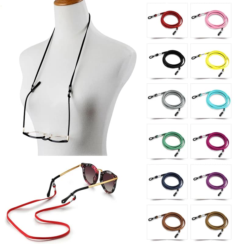 70cm Leather Strap Glasses Lanyard Women's Neck Cord Solid Color Glasses Chain Men's Sunglasses Eyeglasses Rope Eyewear Holder